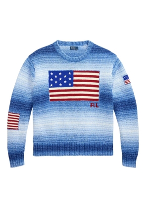 Polo Ralph Lauren flag-motif cotton sweater - Blue