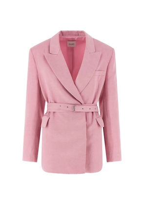Nude Belt double-breasted peak-lapel linen blazer - Pink