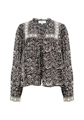 Sea Emmeline printed long-sleeve blouse - Black