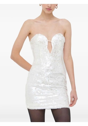 Bardot sequin strapless dress - White