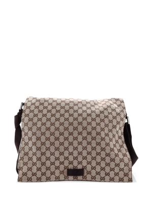 Gucci Pre-Owned Flap Messenger Bag GG Canvas Large crossbody bag - Brown