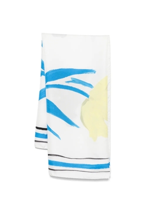 Marni floral striped scarf - White