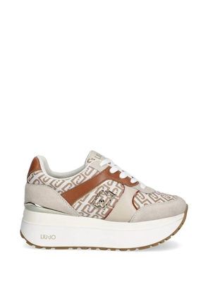LIU JO logo pattern sneakers - Neutrals