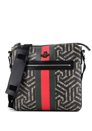 Gucci Pre-Owned Front Zip Messenger Caleido GG Coated Canvas Medium crossbody bag - Black
