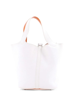 Hermès Pre-Owned Eclat Picotin Lock Bag Clemence MM bucket bag - White