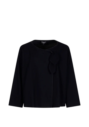 Emporio Armani appliqué collarless jacket - Black