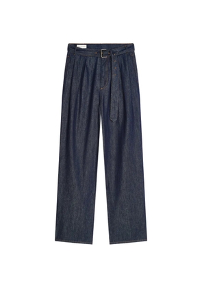 DRIES VAN NOTEN belted wide-leg jeans - Blue
