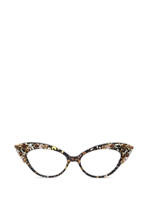 Francis Klein embellished cat-eye glasses - Brown
