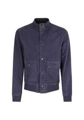 Stewart buttoned suede jacket - Blue