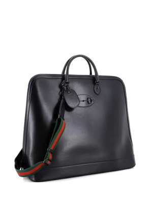 Gucci Pre-Owned Horsebit 1955 Web Duffle Bag Leather Large travel bag - Black
