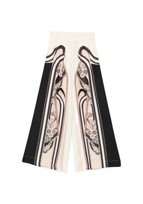 La DoubleJ elasticated-waist floral trousers - Neutrals