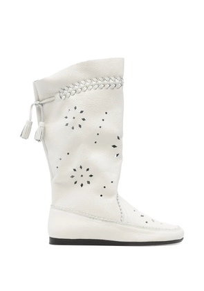 ISABEL MARANT Welky cut-out tassel-detail boots - White