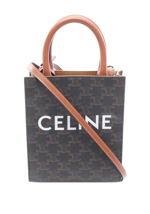 Celine Pre-Owned 2018-2025 Mini Triomphe Coated Canvas Vertical Cabas satchel - Brown
