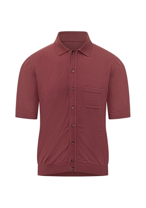 RAKKI chest-pocket knitted shirt - Red