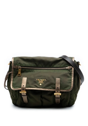 Prada Pre-Owned 2010-2026 Tessuto Zip Double Buckle Messenger Bag crossbody bag - Green