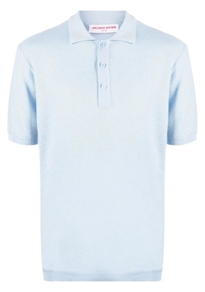 Orlebar Brown textured-knit polo shirt - Blue