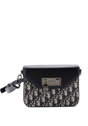 Christian Dior Pre-Owned Clasp Lock Messenger Pouch Oblique Canvas and Leather crossbody bag - Black