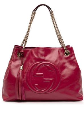 Gucci Pre-Owned 2016-2026 Medium Patent Soho Chain tote bag - Pink