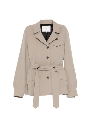 Setchu belted notched lapel jacket - Neutrals