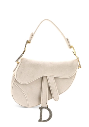 Christian Dior Pre-Owned Saddle Handbag Velvet with Crystals Mini shoulder bag - Grey