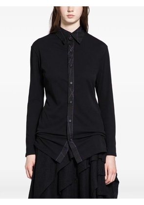 Yohji Yamamoto stitched-detail shirt - Black