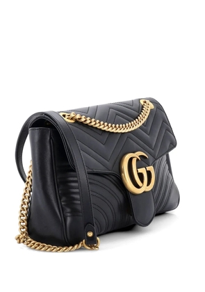 Gucci Pre-Owned GG Marmont Flap Bag Matelasse Leather Medium shoulder bag - Black