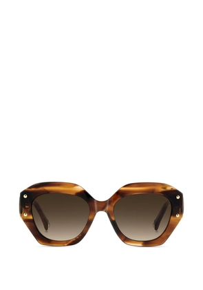 Carolina Herrera geometric-frame sunglasses - Brown