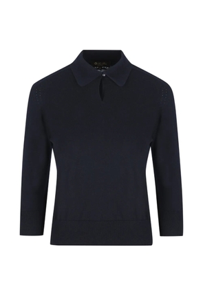 Loro Piana collared polo top - Blue