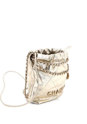 CHANEL Pre-Owned 22 Chain Hobo Quilted Calfskin Mini crossbody bag - Gold