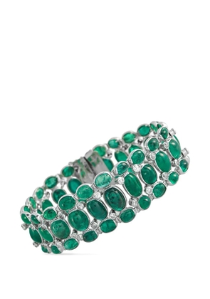 LB Exclusive emerald and diamond embellished bracelet - Silver