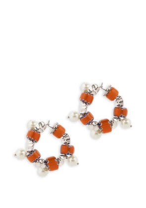 DRIES VAN NOTEN beaded hoop earrings - Silver