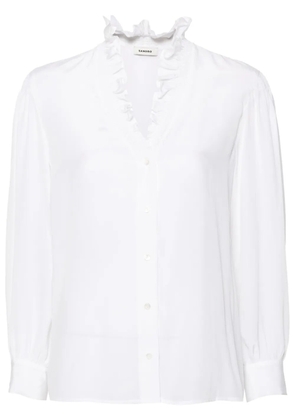 SANDRO ruffle-detail shirt - White