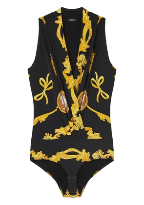 Versace Cameo silk draped bodysuit - Black