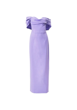 Carolina Herrera draped off-shoulder column gown - Purple