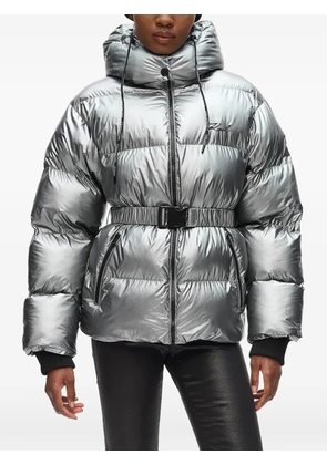 Karl Lagerfeld hooded belted jacket - Silver