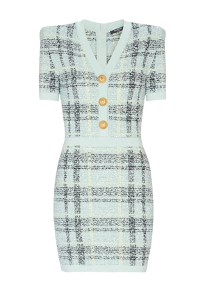 Balmain glittered tweed minidress - Green