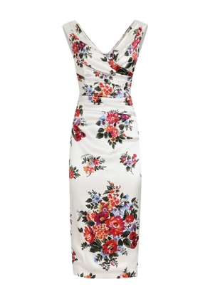 Dolce & Gabbana floral V-neck dress - White