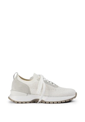 Doucal's suede knitted sneakers - Neutrals
