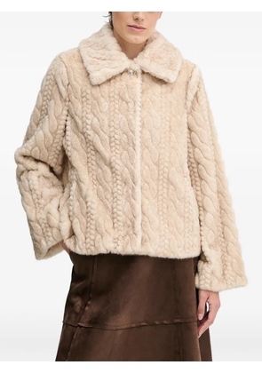 Gaudi cable-knit button-up jacket - Neutrals
