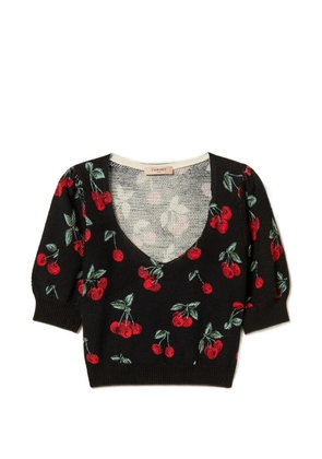 TWINSET cherry-detail short-sleeve sweater - Black