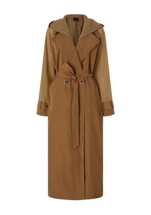 PINKO hooded belted coat - Brown