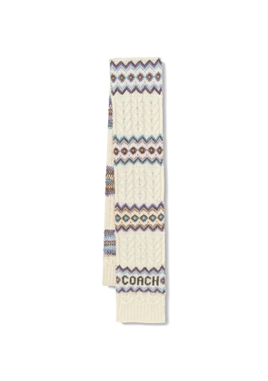 Coach cable-knit geometric scarf - Neutrals