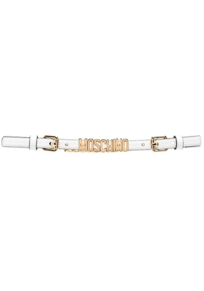 Moschino logo plaque chain belt - Yellow