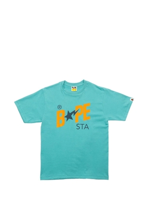 A BATHING APE® crew-neck logo-print T-shirt - Blue