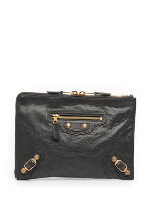 Balenciaga Pre-Owned 2015 Lambskin Motocross Giant 12 Zip Around Flat clutch bag - Grey