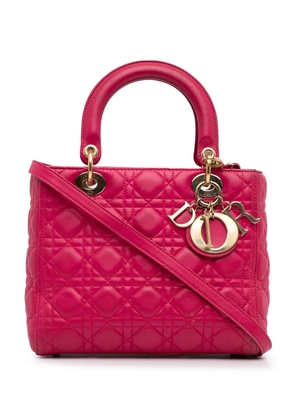 Christian Dior Pre-Owned 2014 Medium Lambskin Cannage Lady Dior satchel - Pink