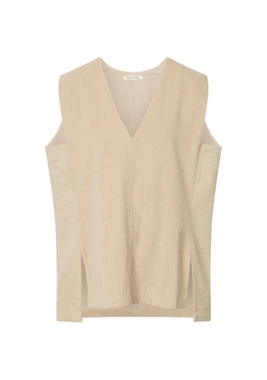 Black Crane V-neck corduroy top - Neutrals