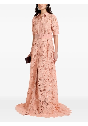 VASILIKI Ayah lace belted maxi dress - Pink