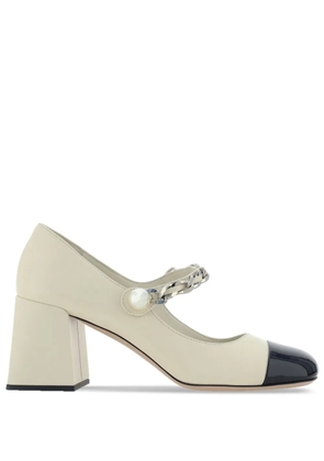 Miu Miu 80mm chain-strap pumps - Neutrals