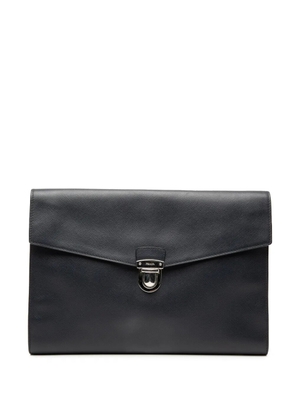 Prada Pre-Owned 2013-2025 Large Saffiano Lux Envelope Pushlock clutch bag - Blue